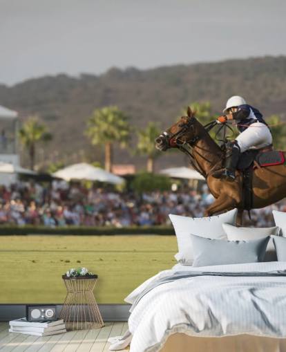 polo horse jumping wall mural