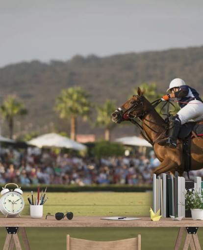 polo horse jumping vægmaleri