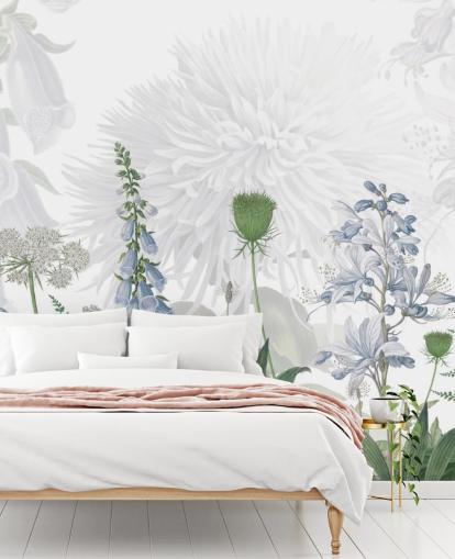 papel de parede ilustrado azul foxglove