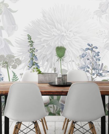 illustrated blue foxglove wallpaper