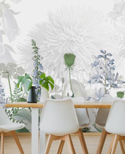 illustrierte blaue Fingerhut Tapete