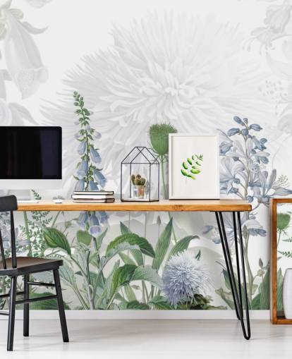 illustrierte blaue Fingerhut Tapete