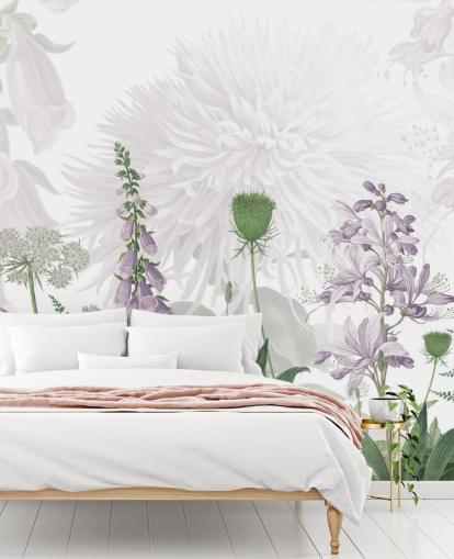 illustrated purple fox gloves wallpaper