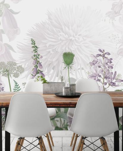 kuvitettu violetti kettu käsineet tapetti