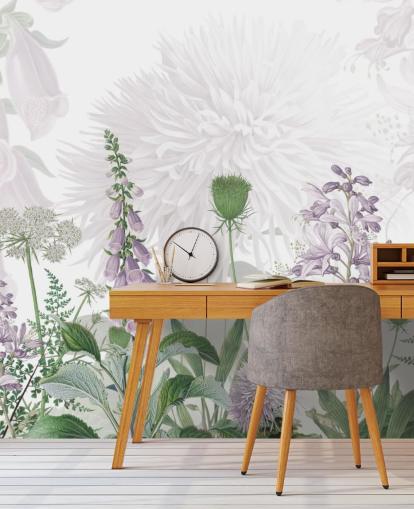 geïllustreerde paarse vossenhandschoenen behang geïllustreerde paarse vossenhandschoenen behang