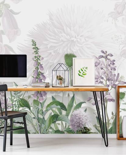 kuvitettu violetti kettu käsineet tapetti