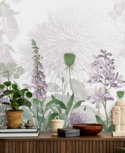 papel pintado de guantes de zorro morado