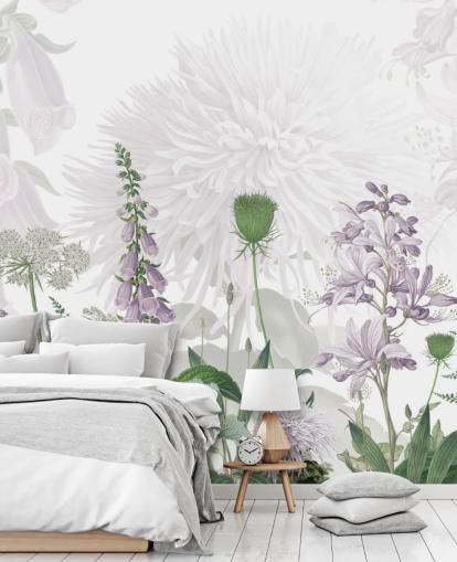 illustrated purple fox gloves wallpaper illustrated purple fox gloves wallpaper