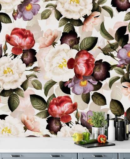 hvit, rosa og lilla floral tapet hvit, rosa og lilla floral tapet