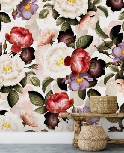 hvit, rosa og lilla floral tapet hvit, rosa og lilla floral tapet