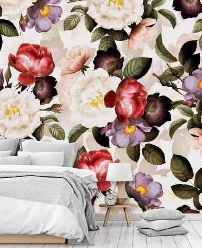 hvit, rosa og lilla floral tapet hvit, rosa og lilla floral tapet