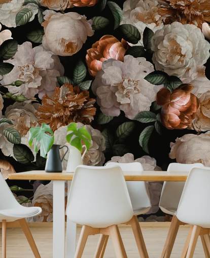 off-white och brassy-rosa blommor tapeter off-white och brassy-rosa blommor tapeter