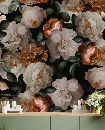 papel de parede floral esbranquiçado e rosa brassy-pink papel de parede floral esbranquiçado e rosa brassy-pink