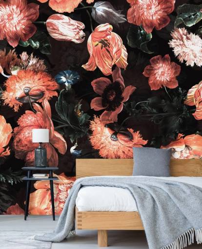 fiori rossi su sfondo nero carta da parati fiori rossi su sfondo nero carta da parati