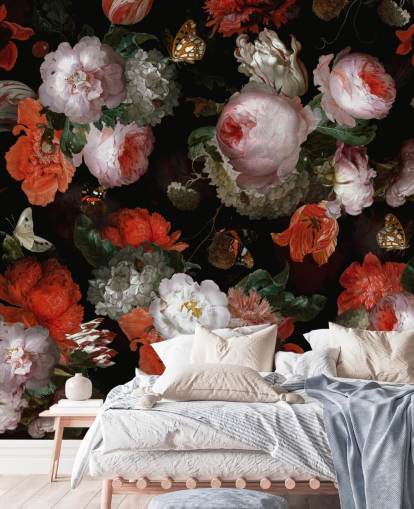 pink roses and red poppies wallpaper pink roses and red poppies wallpaper