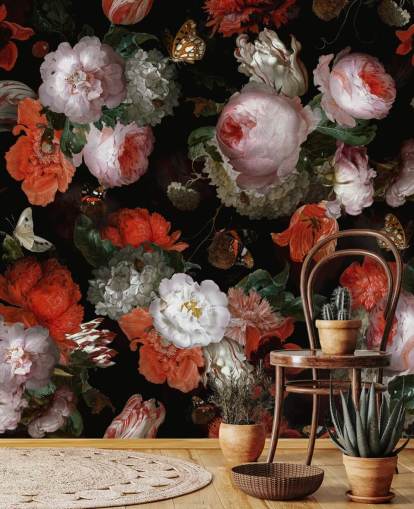 pink roses and red poppies wallpaper pink roses and red poppies wallpaper