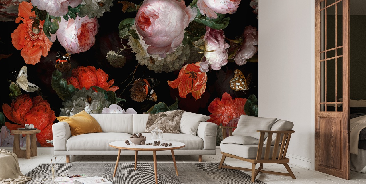 3D Red Plum Petals WC755 Wall Murals