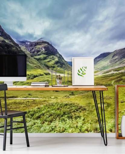 carta da parati murale personalizzabile verde e bianca chiamata Glencoe per camere da letto e salotti carta da parati murale personalizzabile verde e bianca chiamata Glencoe per camere da letto e salotti