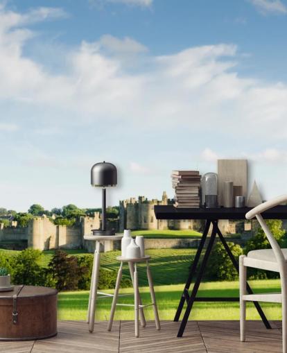 customizable landscape wallpaper mural called Alnwick Castle for home offices, bedrooms and businesses