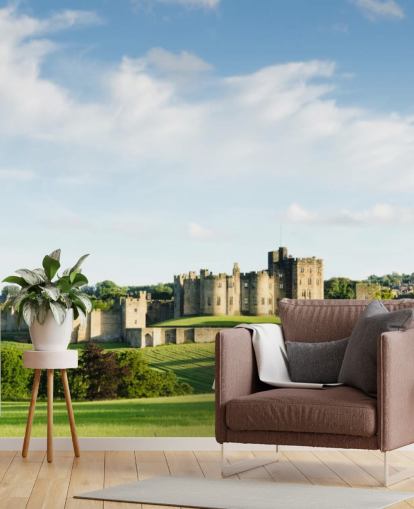 customizable landscape wallpaper mural called Alnwick Castle for home offices, bedrooms and businesses