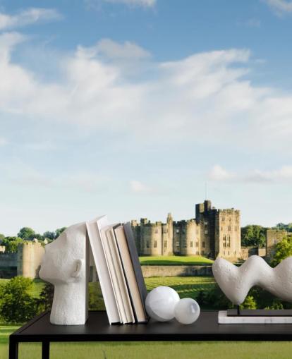 customizable landscape wallpaper mural called Alnwick Castle for home offices, bedrooms and businesses