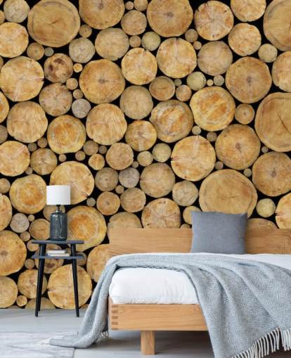 Face On Log Pile Wallpaper