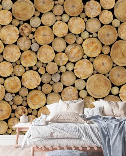 Face On Log Pile Wallpaper