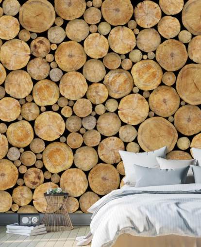 Papier Peint Face On Log Pile Papier Peint Face On Log Pile