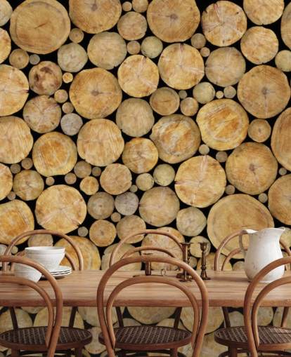 Papier Peint Face On Log Pile