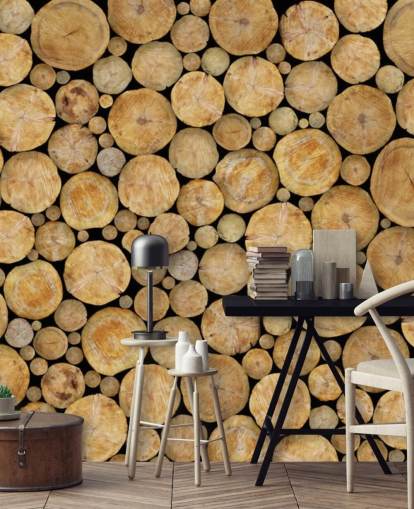 Face On Log Pile Wallpaper