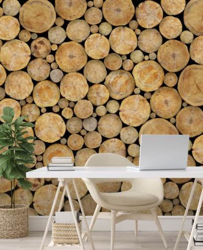 Face On Log Pile Wallpaper