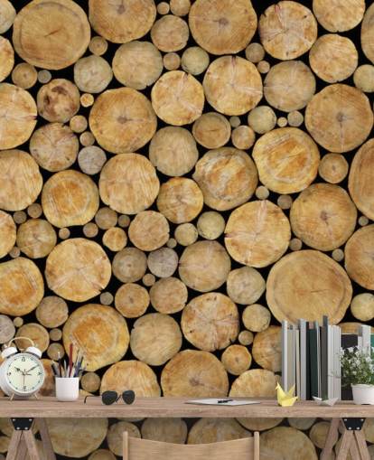 Papier Peint Face On Log Pile Papier Peint Face On Log Pile