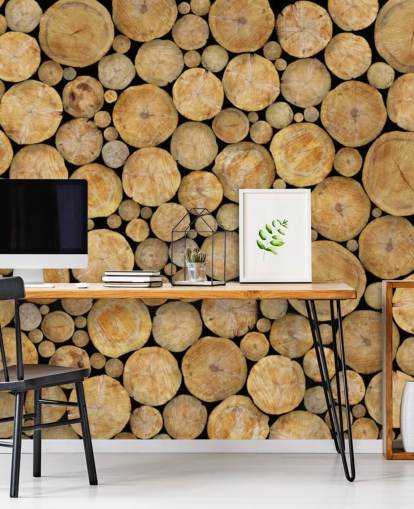 Face On Log Pile Wallpaper