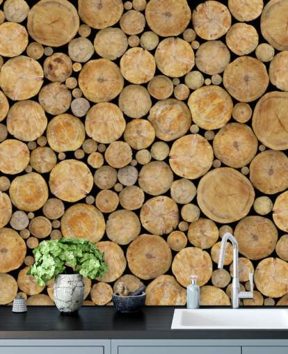 Face On Log Pile Wallpaper