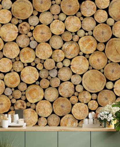 Papier Peint Face On Log Pile