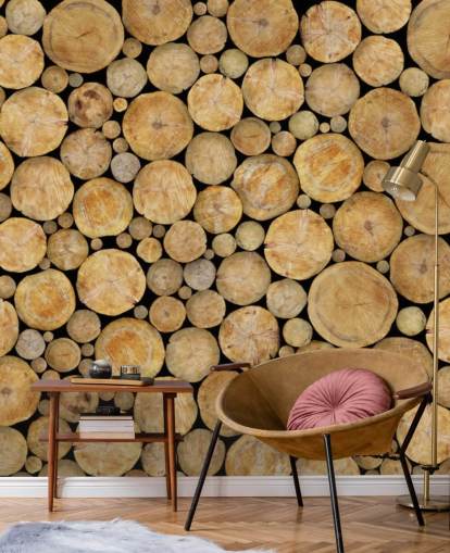 Papier Peint Face On Log Pile