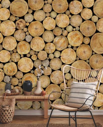 Face On Log Pile Wallpaper