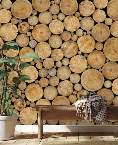 Face On Log Pile Wallpaper