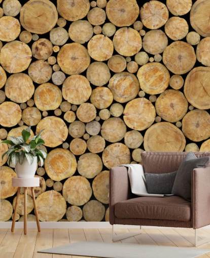 Face On Log Pile Wallpaper