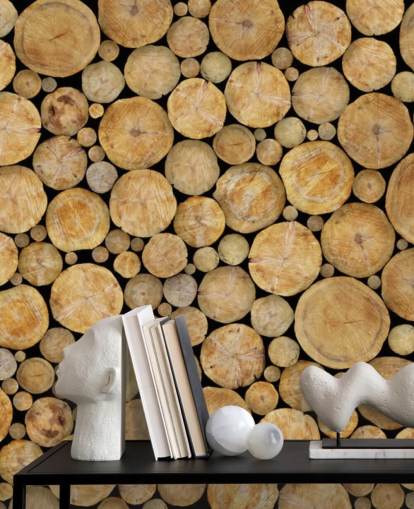 Face On Log Pile Wallpaper