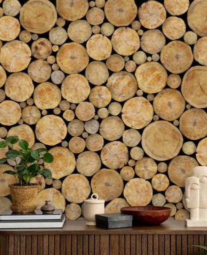 Face On Log Pile Wallpaper