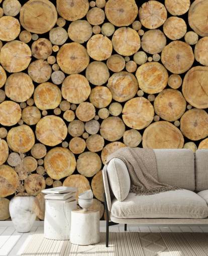 Face On Log Pile Wallpaper