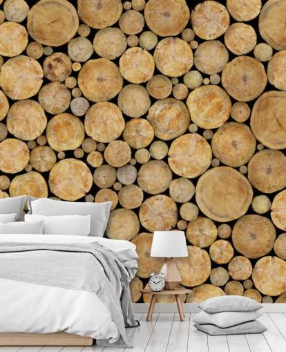 Face On Log Pile Wallpaper