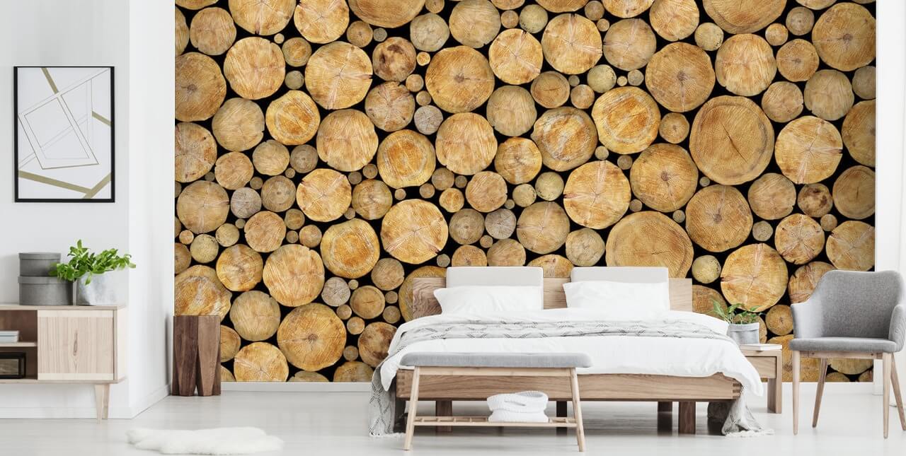 Ansigt på Log Pile Baggrund