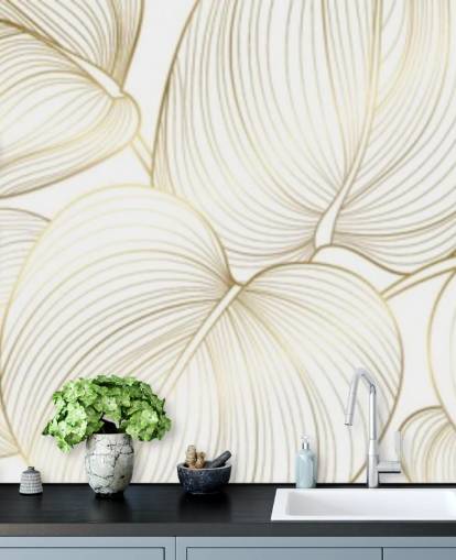 white and gold coloured leaves wallpaper white and gold coloured leaves wallpaper