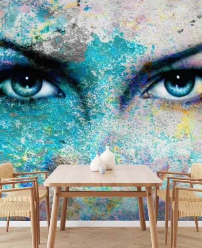 colorful graffiti wallpaper mural called Goddess for bedrooms, living rooms and offices