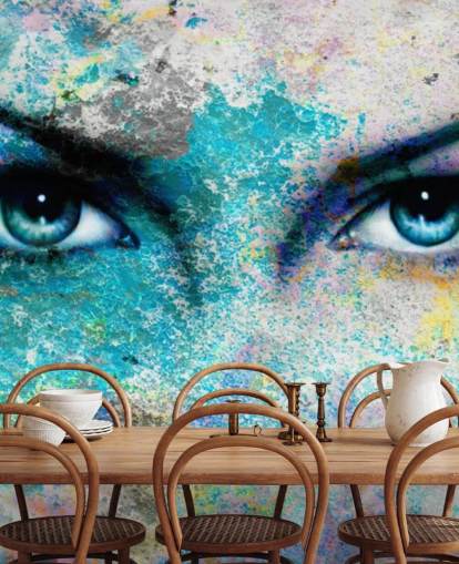 colorful graffiti wallpaper mural called Goddess for bedrooms, living rooms and offices