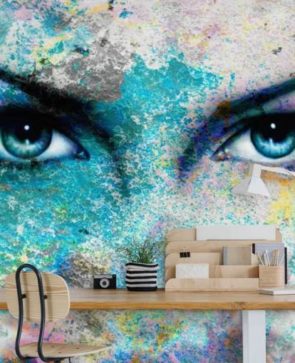 colorful graffiti wallpaper mural called Goddess for bedrooms, living rooms and offices