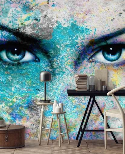 farverigt graffiti tapet vægmaleri kaldet Goddess til soveværelser, stuer og kontorer farverigt graffiti tapet vægmaleri kaldet Goddess til soveværelser, stuer og kontorer