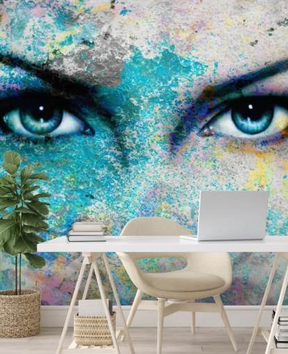 colorful graffiti wallpaper mural called Goddess for bedrooms, living rooms and offices